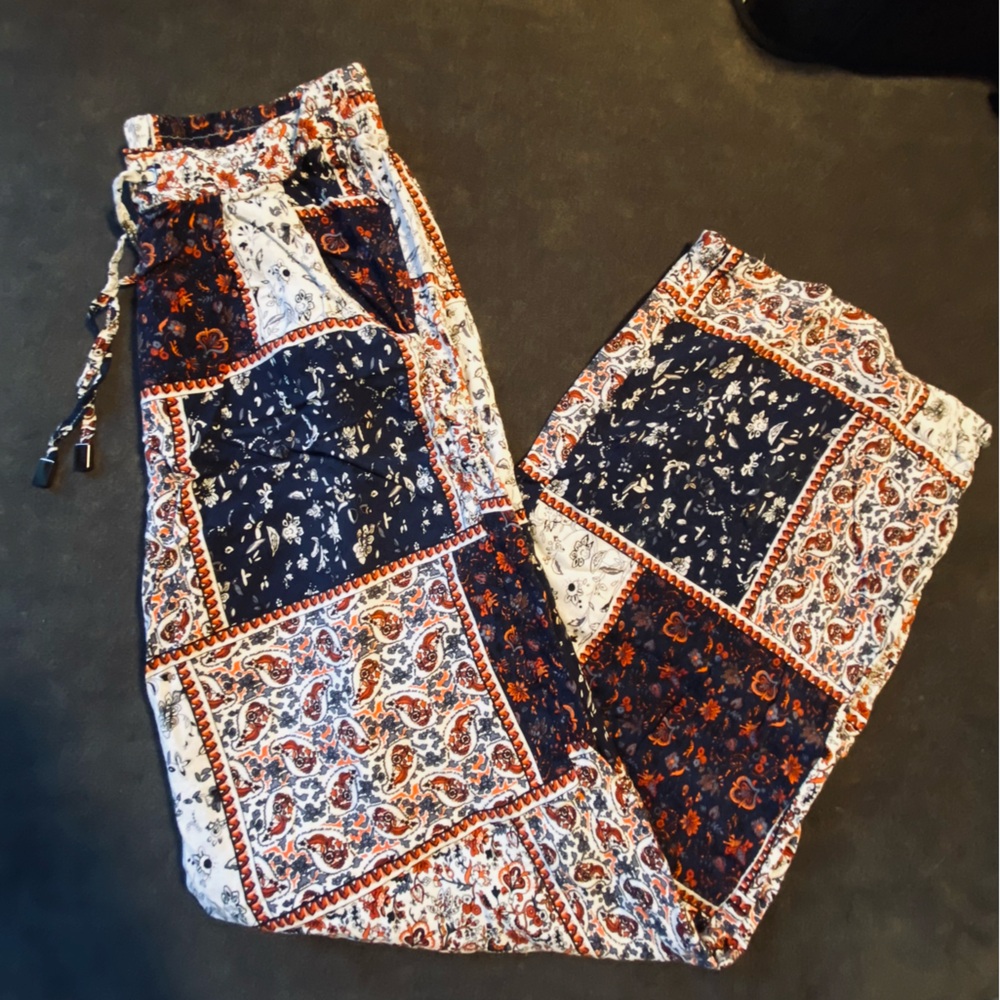 Wide Leg Boho Paisley Pants
